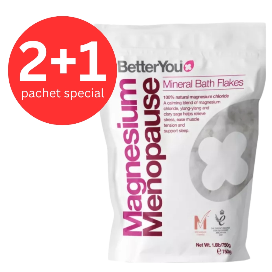 2+1 Fulgi de baie cu magneziu pentru menopauza (750 grame), BetterYou